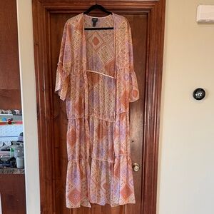 Bohemian Maxi Overpiece in Multicolor Pattern